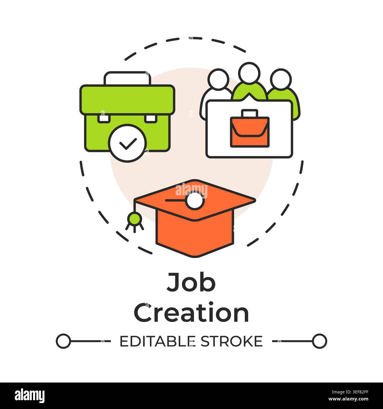 Job creation multi color concept icon Stock Vector