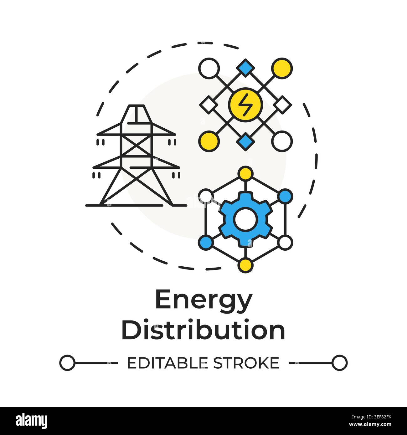Energy distribution multi color concept icon Stock Vector