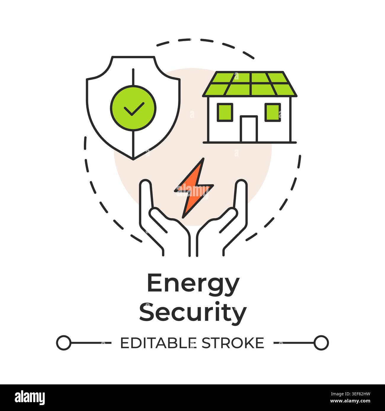 Energy security multi color concept icon Stock Vector
