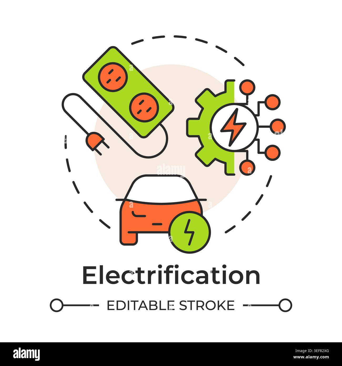 Electrification multi color concept icon Stock Vector