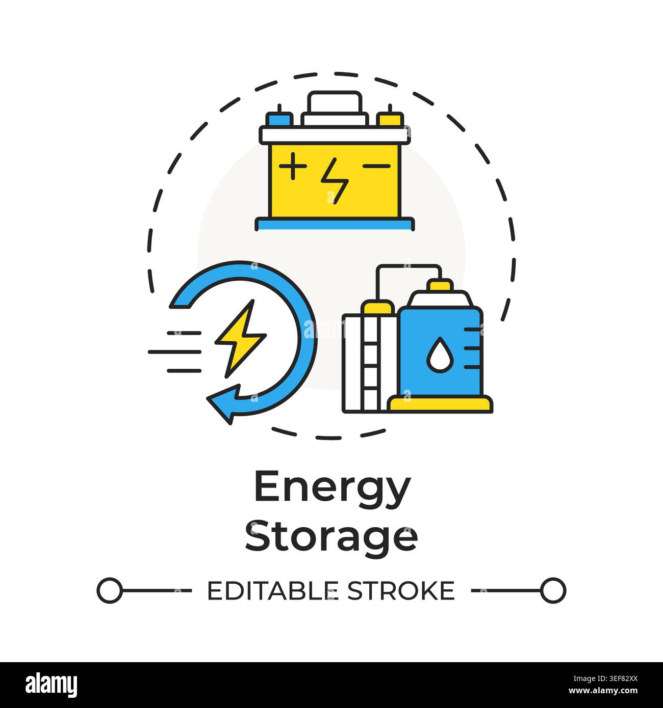 Energy storage multi color concept icon Stock Vector