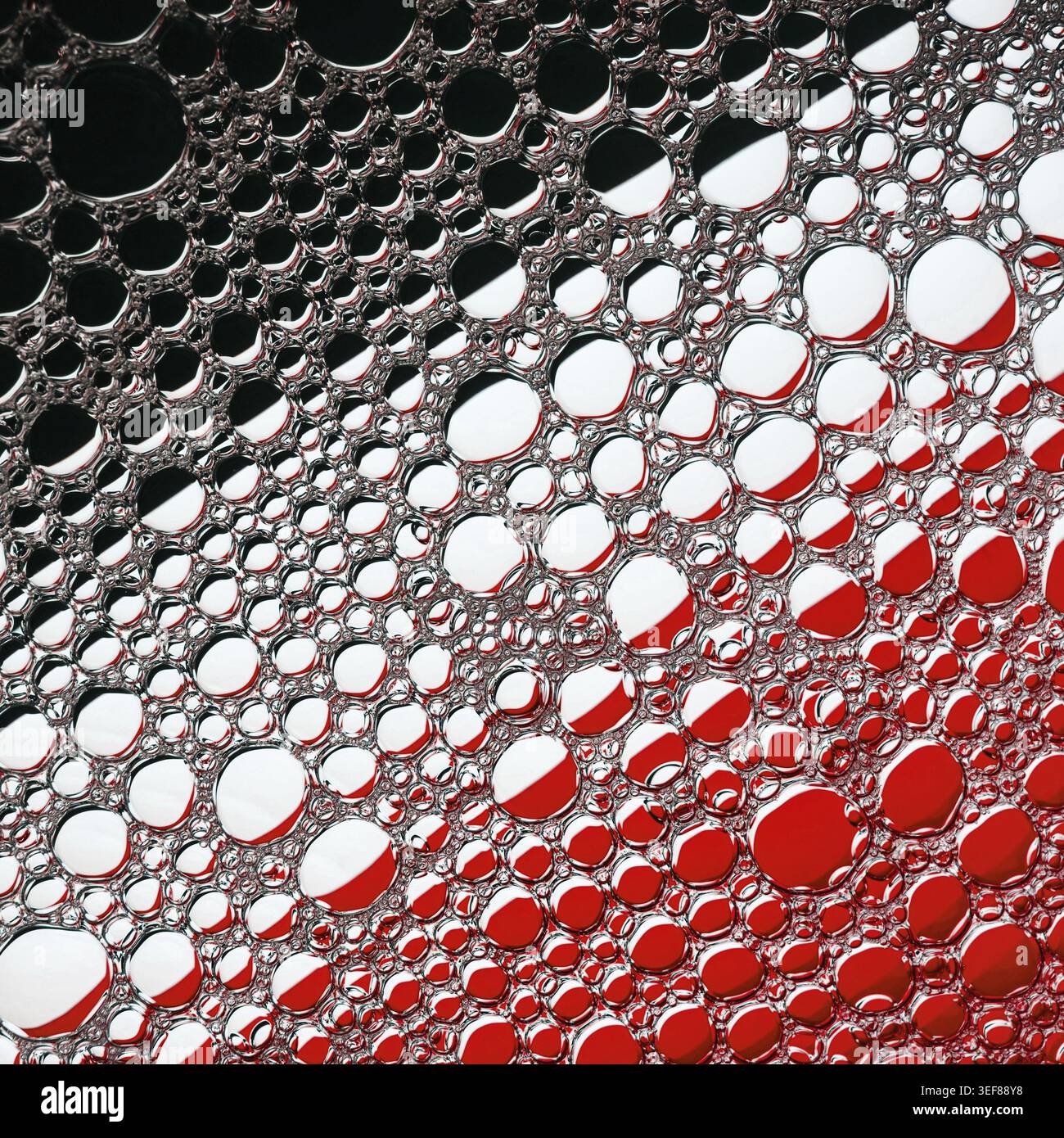 Abstract bubbles texture. Black, red and white background Stock Photo