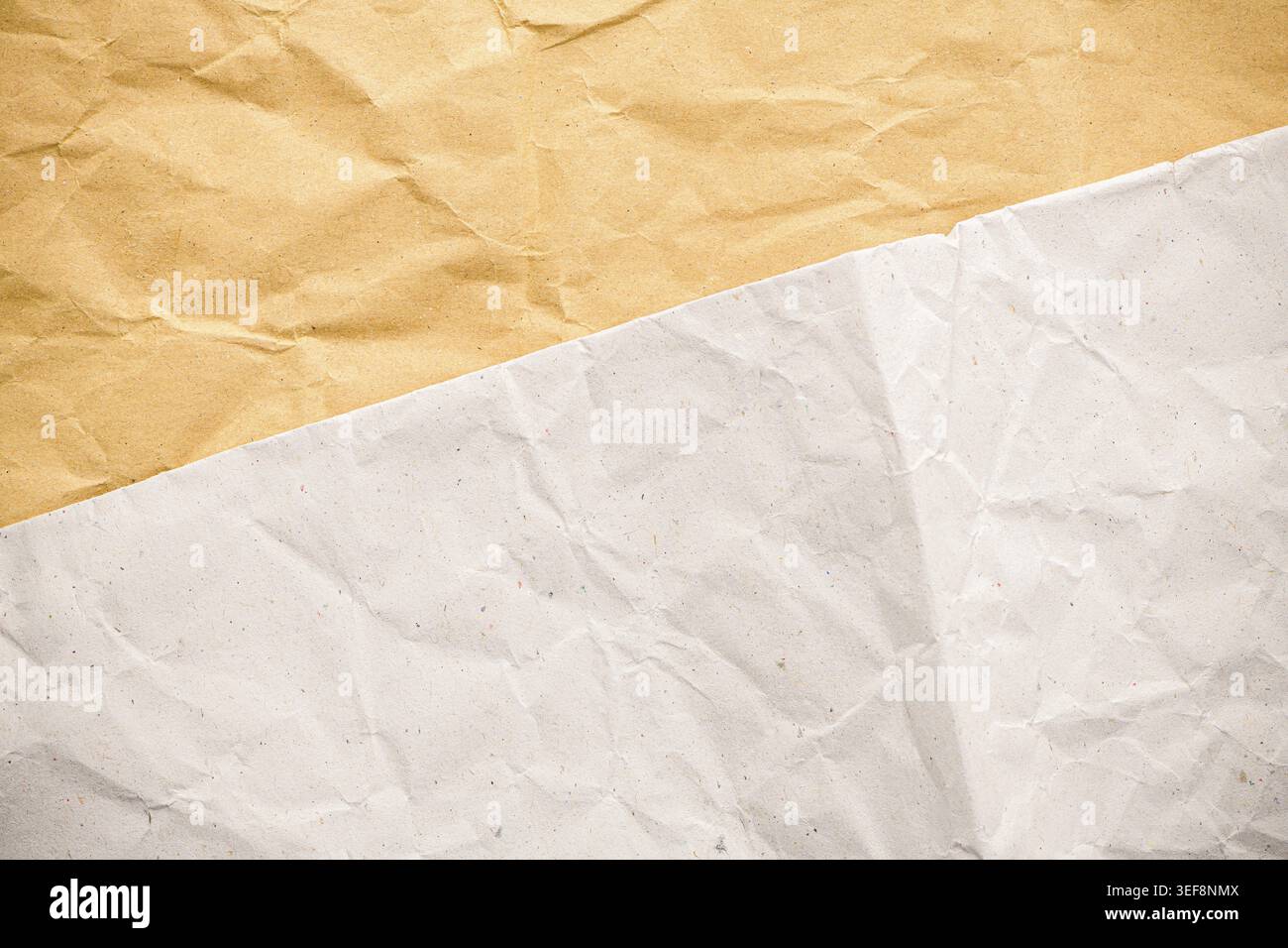 Wrinkled or crumpled paper as background texture Stock Photo