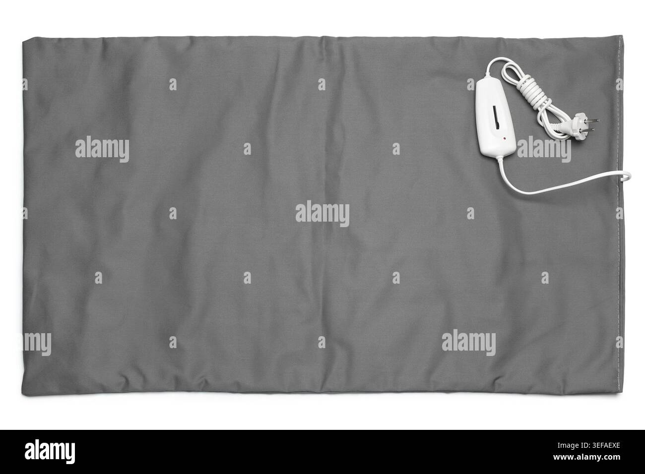 Electric heating pad on white background Stock Photo
