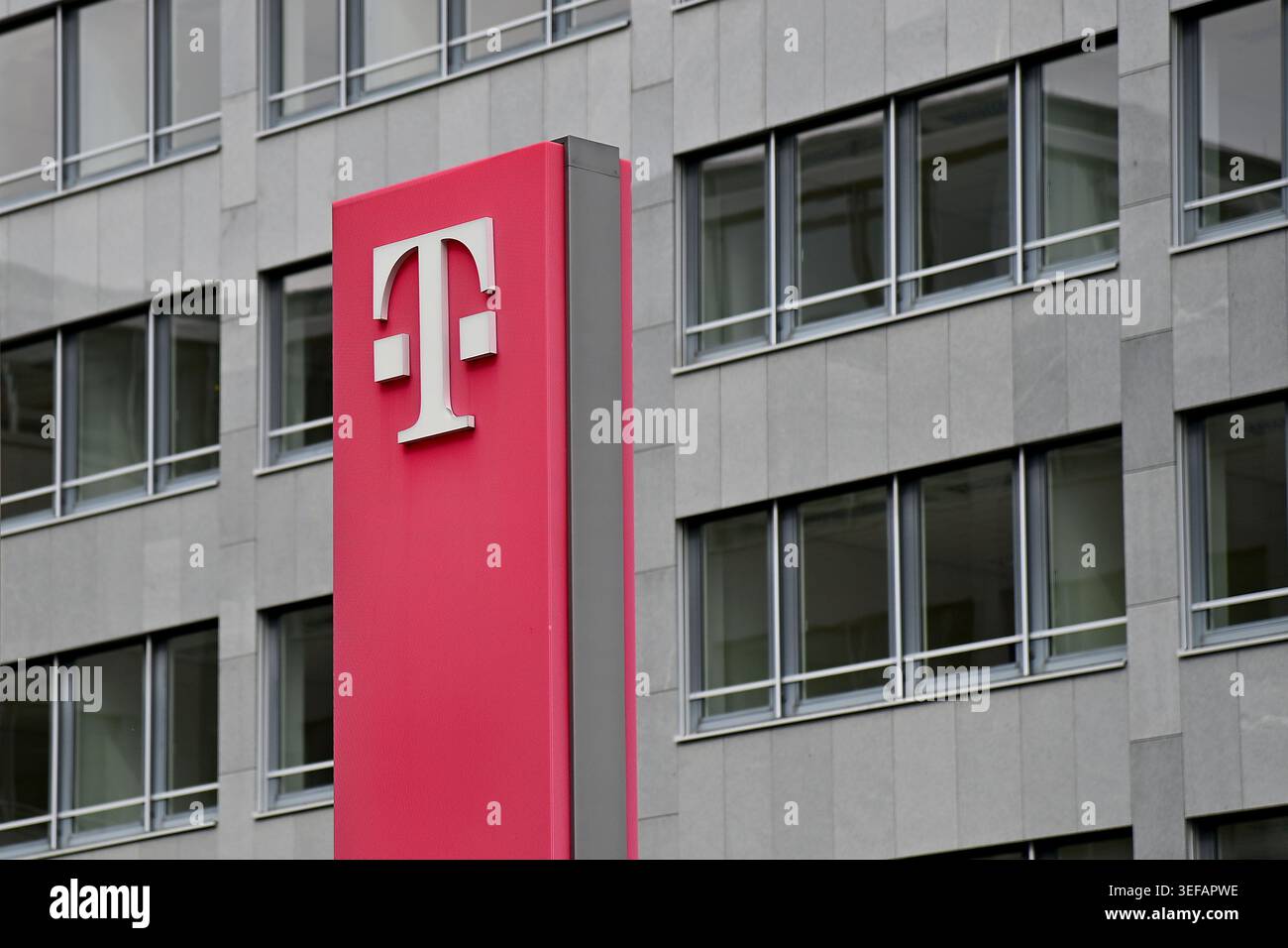 Telekom logo in front of a branch. @Sven Simon Fotoagentur GmbH & Co ...