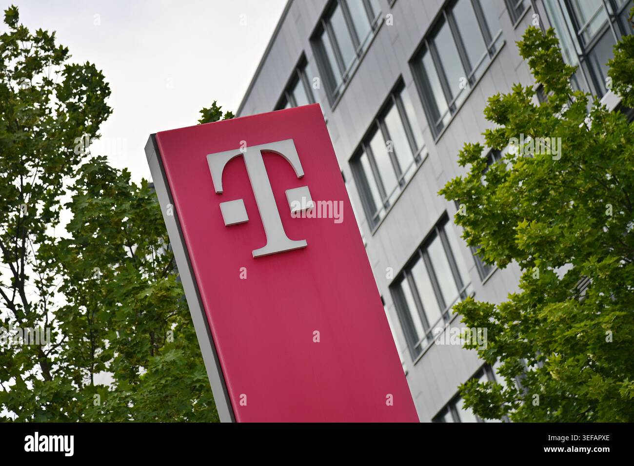 Telekom logo in front of a branch. @Sven Simon Fotoagentur GmbH & Co ...