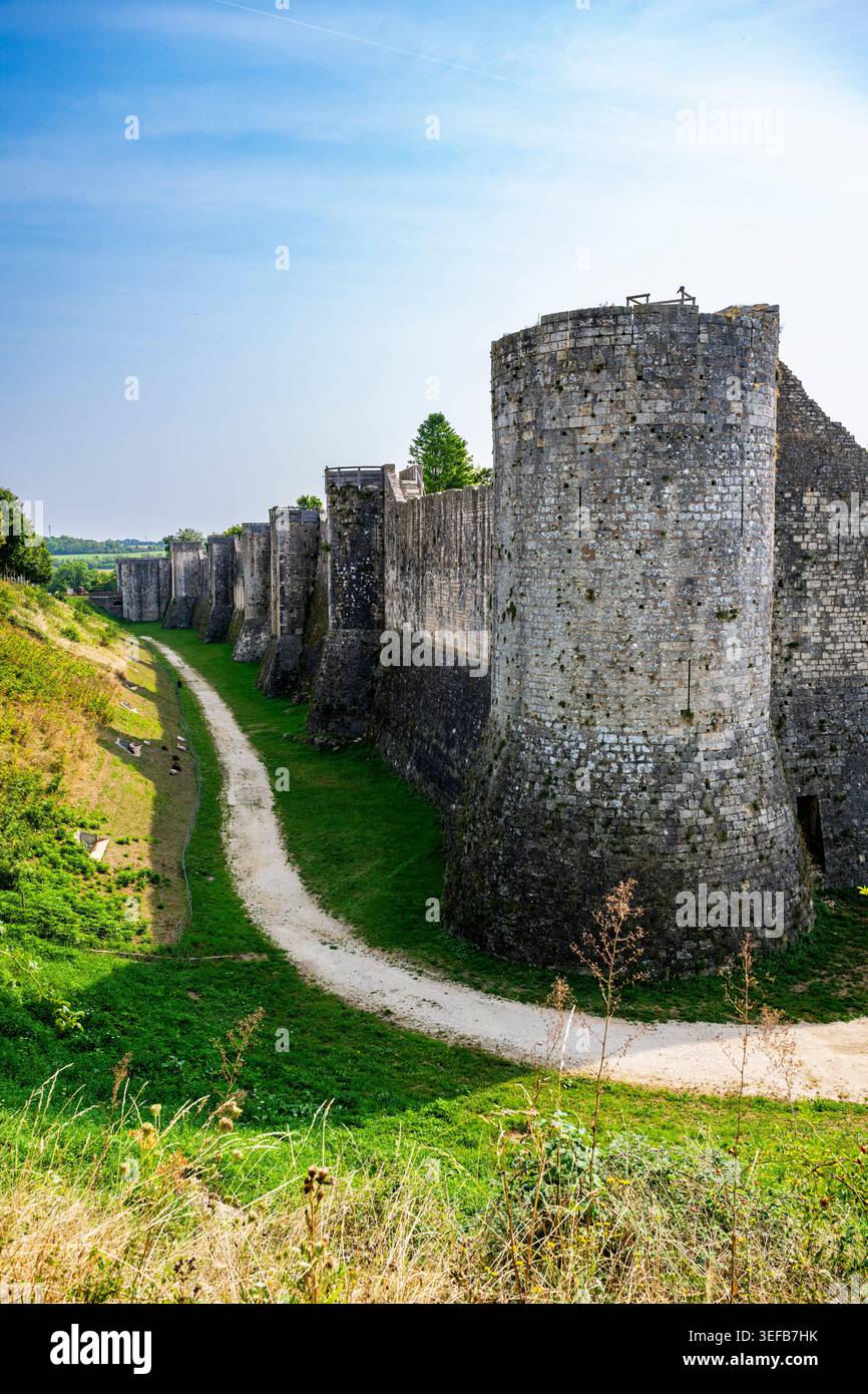 Fortifications of the UNESCO World Heritage site in Provins France showing historic stone walls Stock Photo