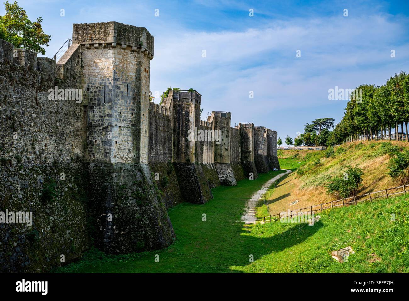 Exploration of the original fortifications in Provins France from the UNESCO world heritage site Stock Photo