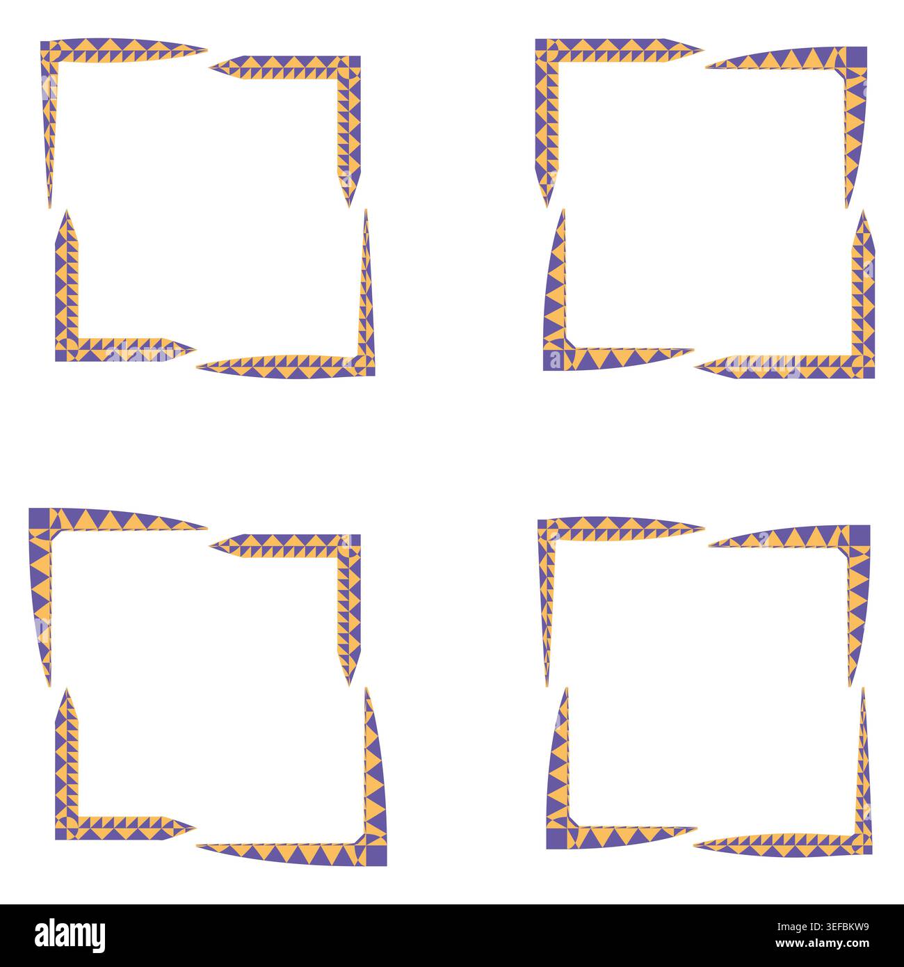 Purple dotted frame. Square point border. Abstract vector set. Creative shape. EPS 10. Stock Vector