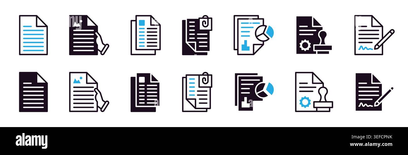 Checklist icons. Check list with document report for clipboard paper ...