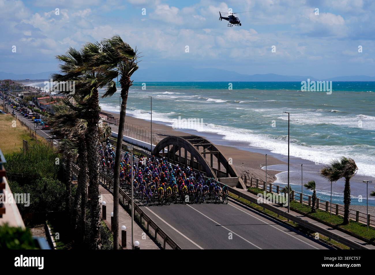 Pack Rides The pack rides during Stage 6 of the Giro d’Italia, from Paestum to ...