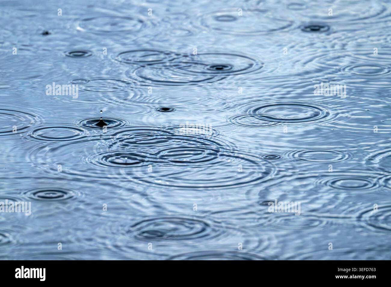 Two Ripples Overlapping Clusters of raindrop ripples overlapping on water surface creating ...