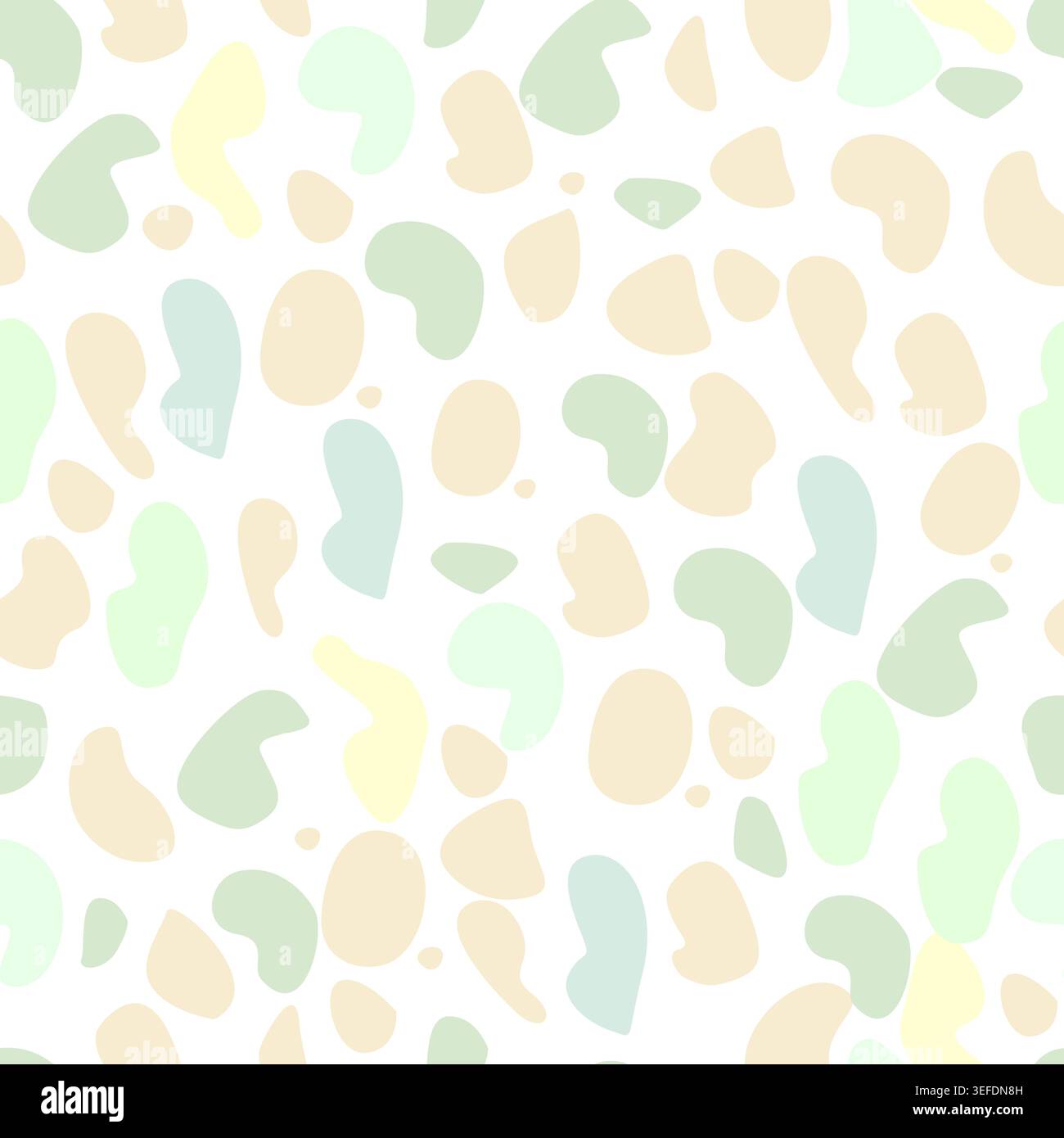 Seamless background with jagged circles and shapes Hand drawn. Not AI, vector illustration. Stock Vector