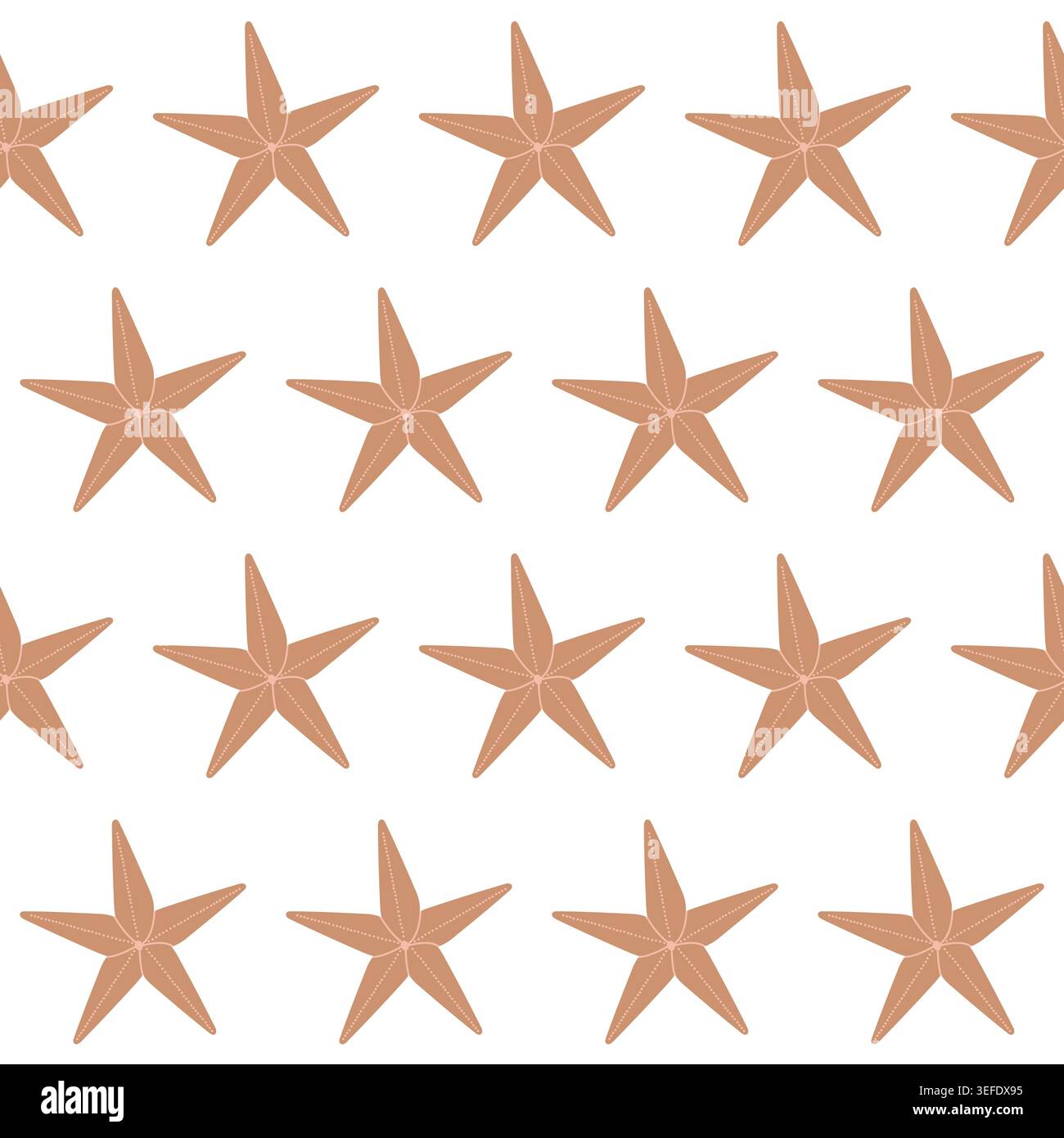 vector seamless pattern with sea stars on white background Stock Vector