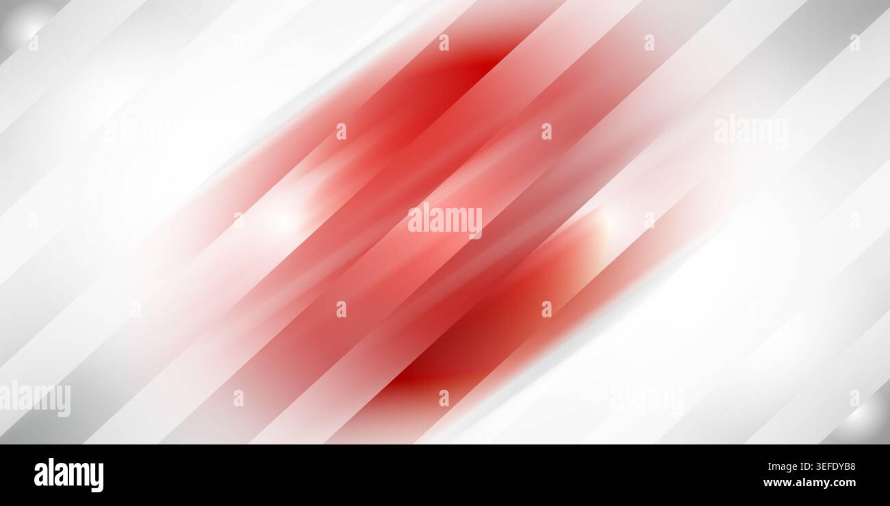 Abstract background featuring diagonal grey stripes with an intense, glowing red light effect, creating a bold and dynamic visual composition. Stock Photo