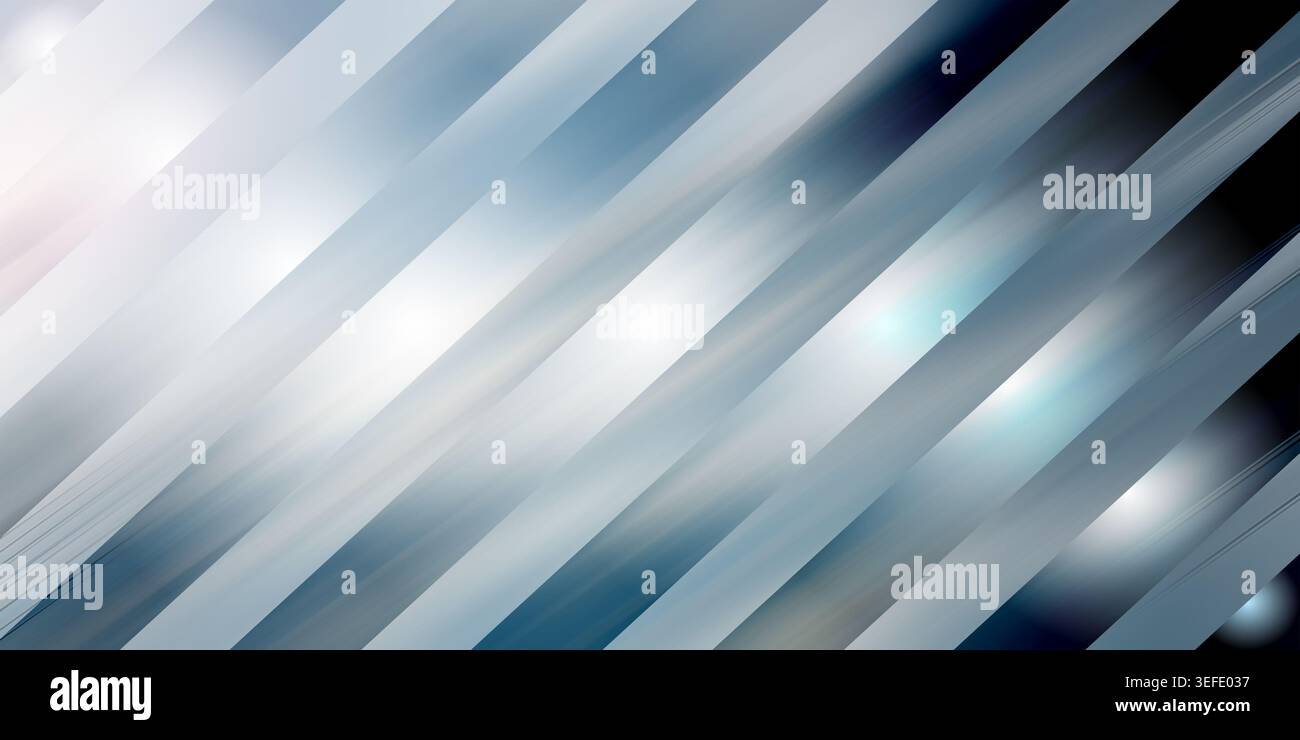 An elegant abstract background featuring diagonal grey and white stripes with soft light reflections and a subtle gradient effect. Stock Photo