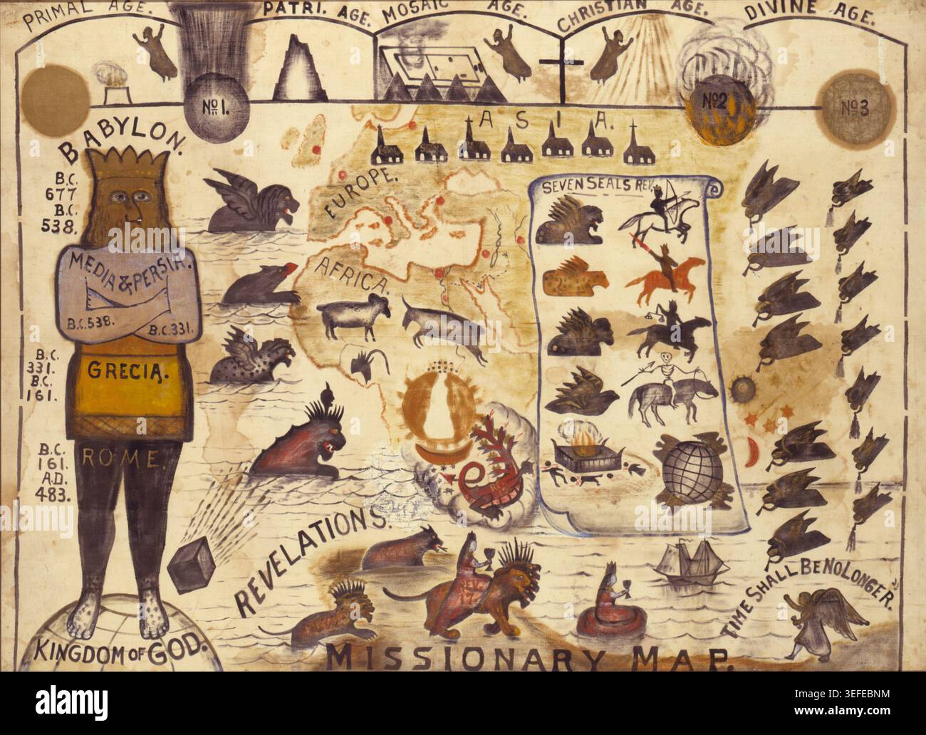 Historic illustration of the Missionary Map, a late 19th century ...
