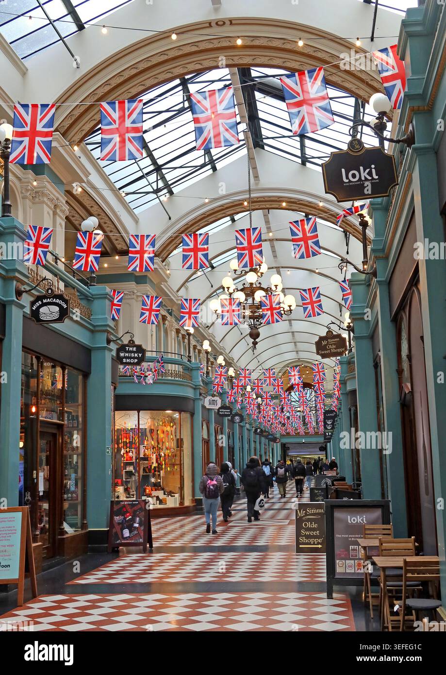 Whisky shop in Birmingham Great Western Arcade, Birmingham, West Midlands, England, UK. Stock Photo