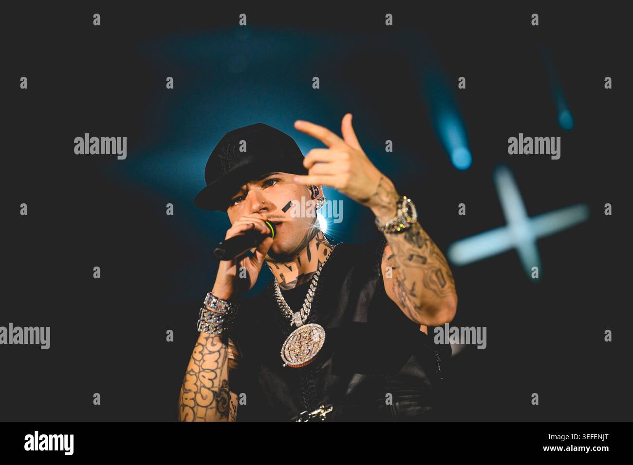 Italian rapper Andrea Arrigoni better known by the stage name Shiva ...