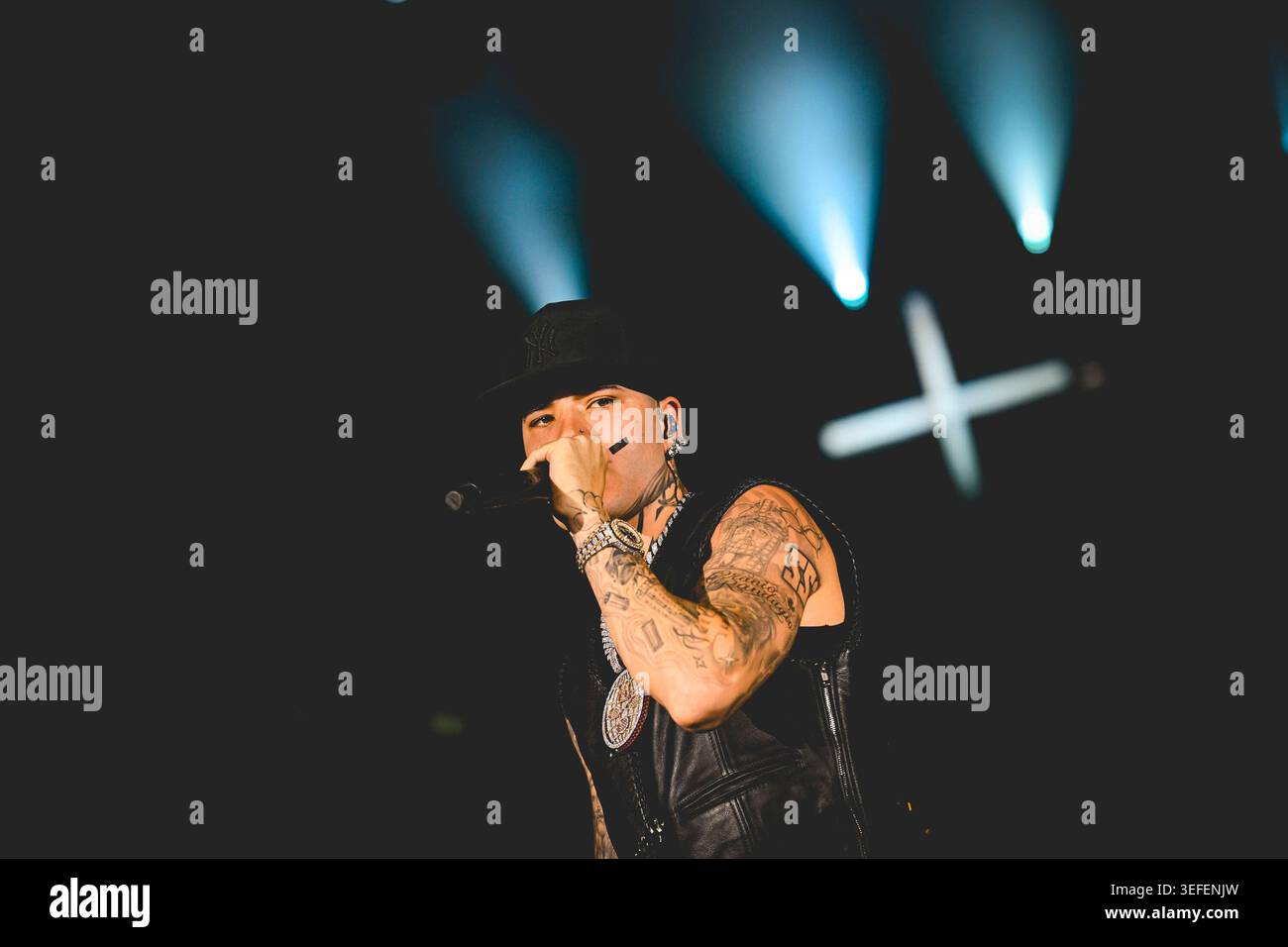 Italian rapper Andrea Arrigoni better known by the stage name Shiva ...