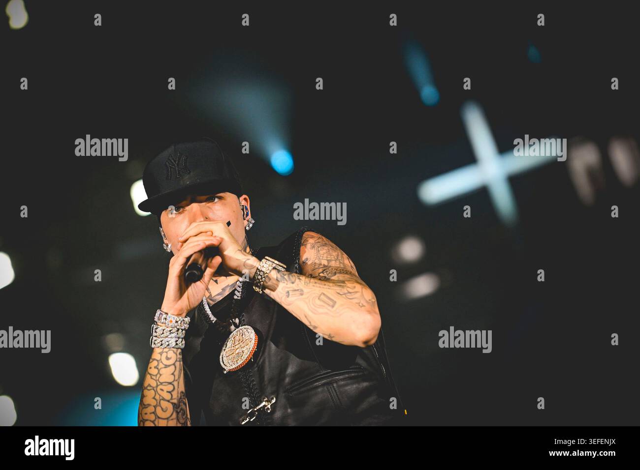 Italian rapper Andrea Arrigoni better known by the stage name Shiva ...