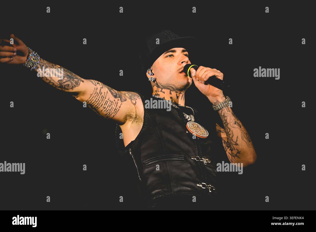 Italian rapper Andrea Arrigoni better known by the stage name Shiva ...
