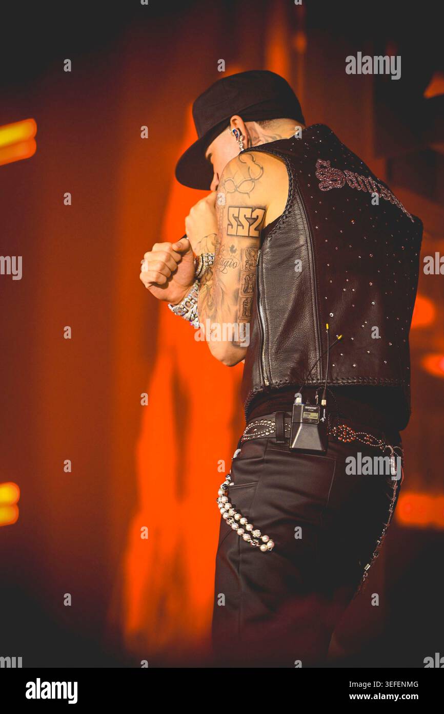 Italian rapper Andrea Arrigoni better known by the stage name Shiva ...