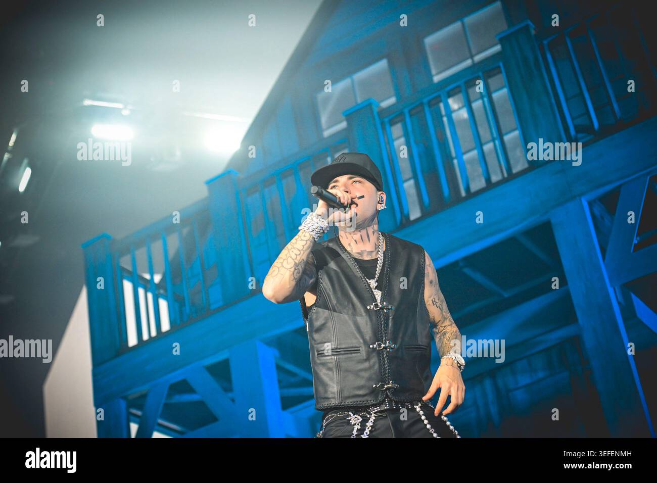 Italian rapper Andrea Arrigoni better known by the stage name Shiva ...
