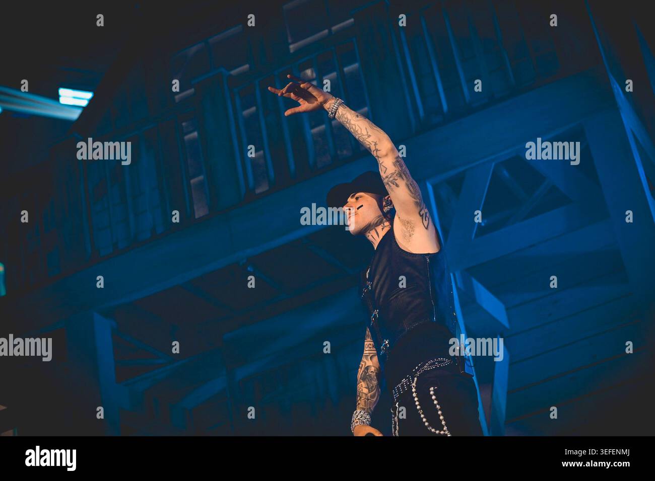 Italian rapper Andrea Arrigoni better known by the stage name Shiva ...