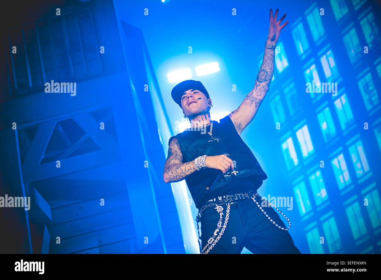 Italian rapper Andrea Arrigoni better known by the stage name Shiva ...