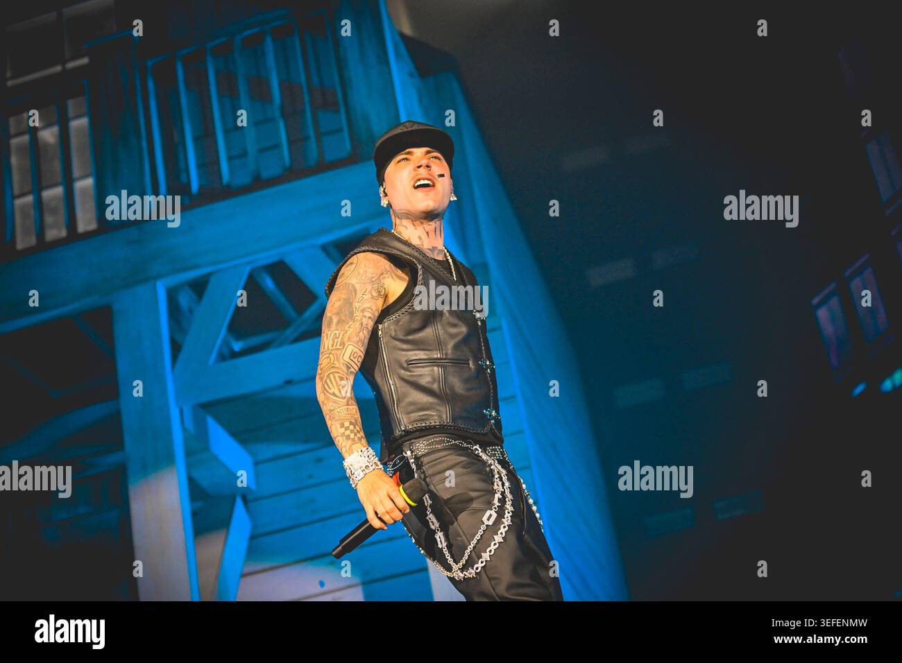 Italian rapper Andrea Arrigoni better known by the stage name Shiva ...