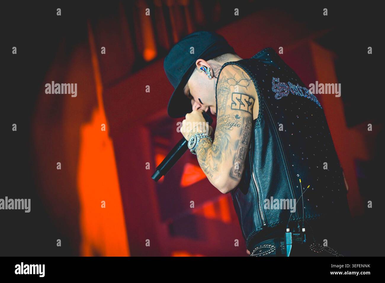 Italian rapper Andrea Arrigoni better known by the stage name Shiva ...