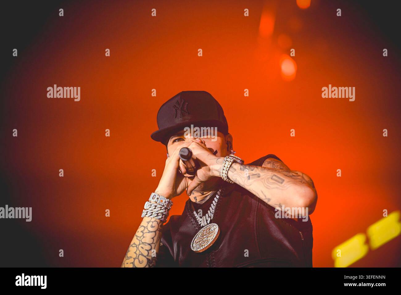 Italian rapper Andrea Arrigoni better known by the stage name Shiva ...