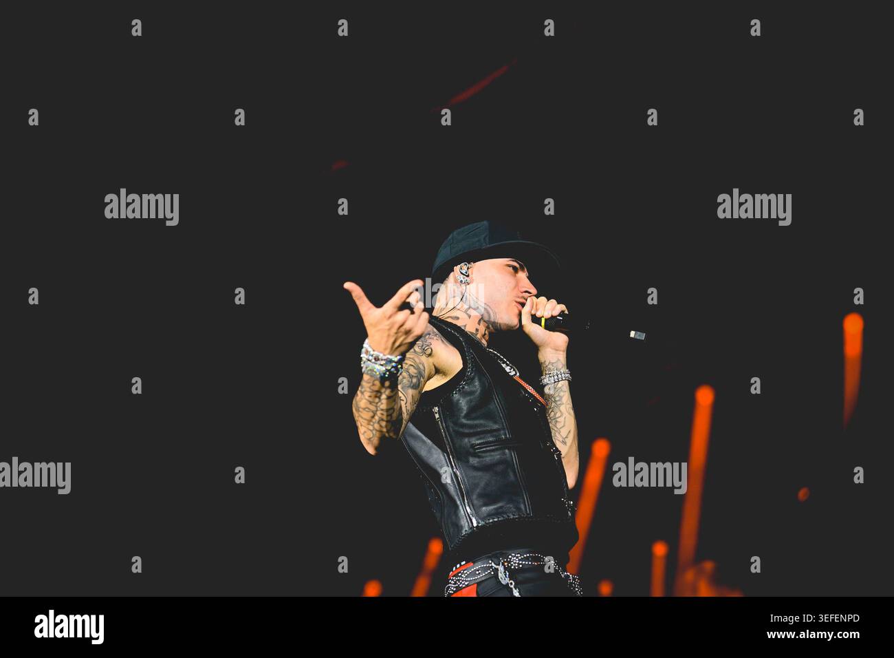 Italian rapper Andrea Arrigoni better known by the stage name Shiva ...