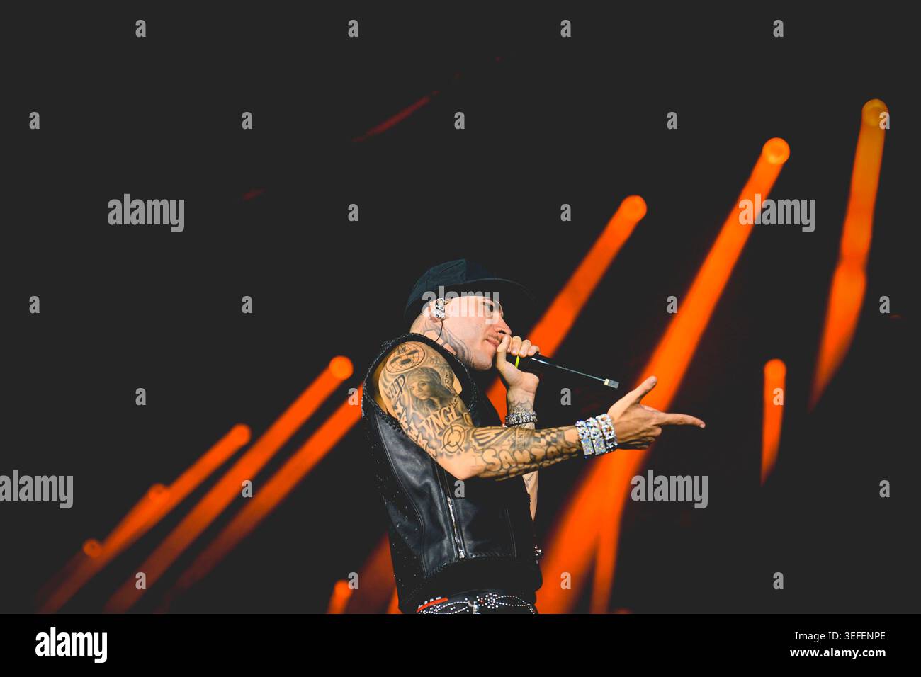 Italian rapper Andrea Arrigoni better known by the stage name Shiva ...