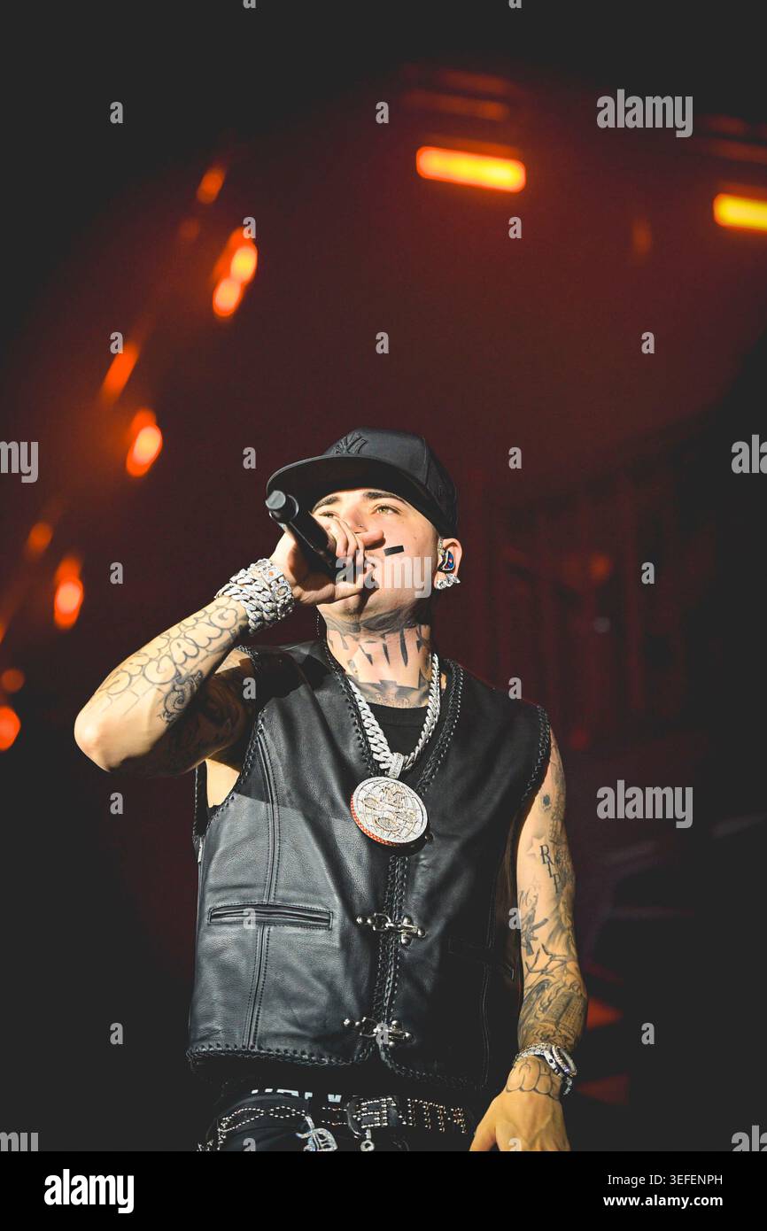 Italian rapper Andrea Arrigoni better known by the stage name Shiva ...