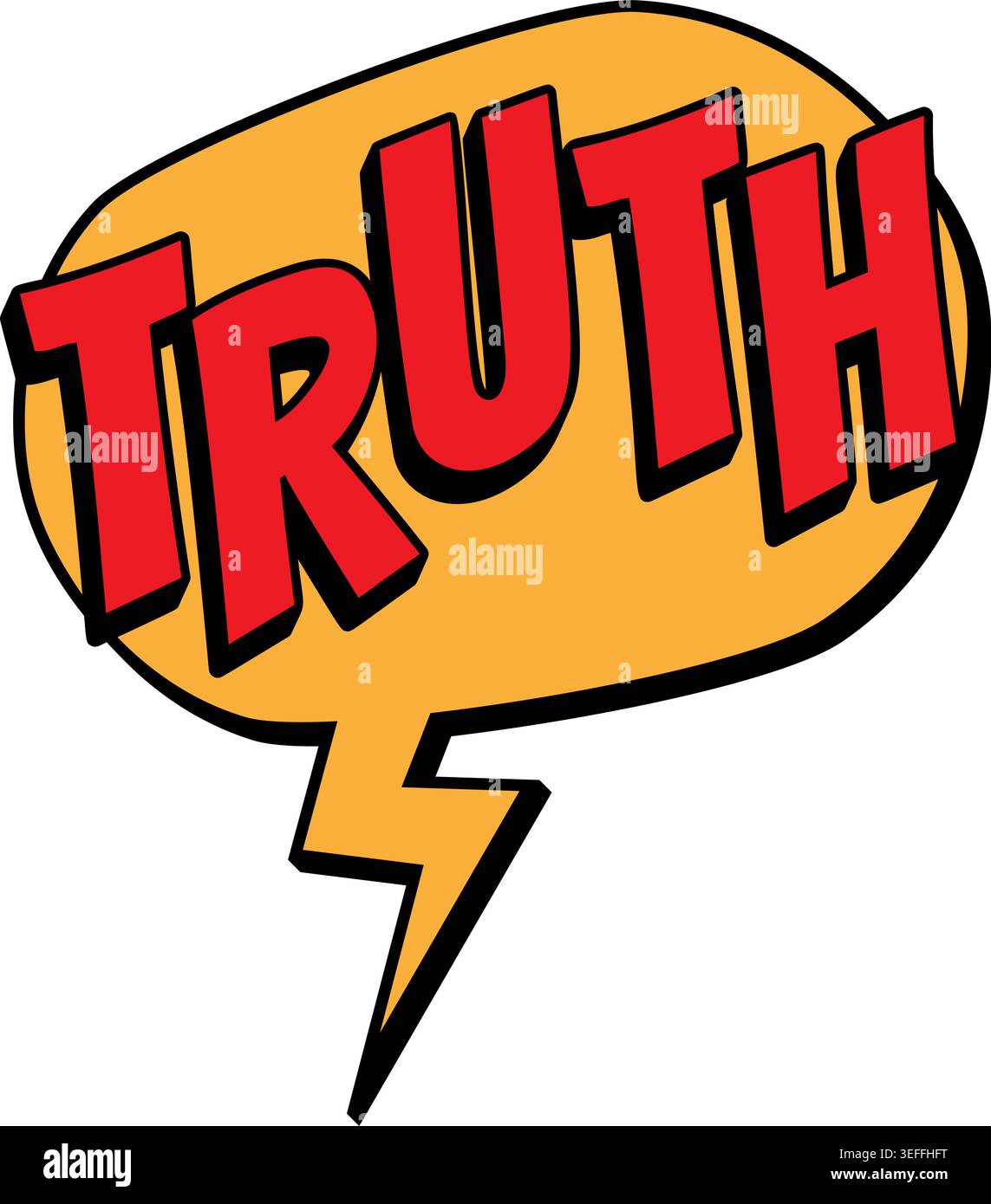 TRUTH Comic Book Pop Art Speech Bubble Lightning Stock Vector