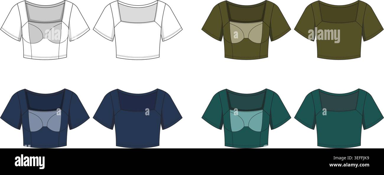 Crop top fashion Stock Vector Images - Alamy