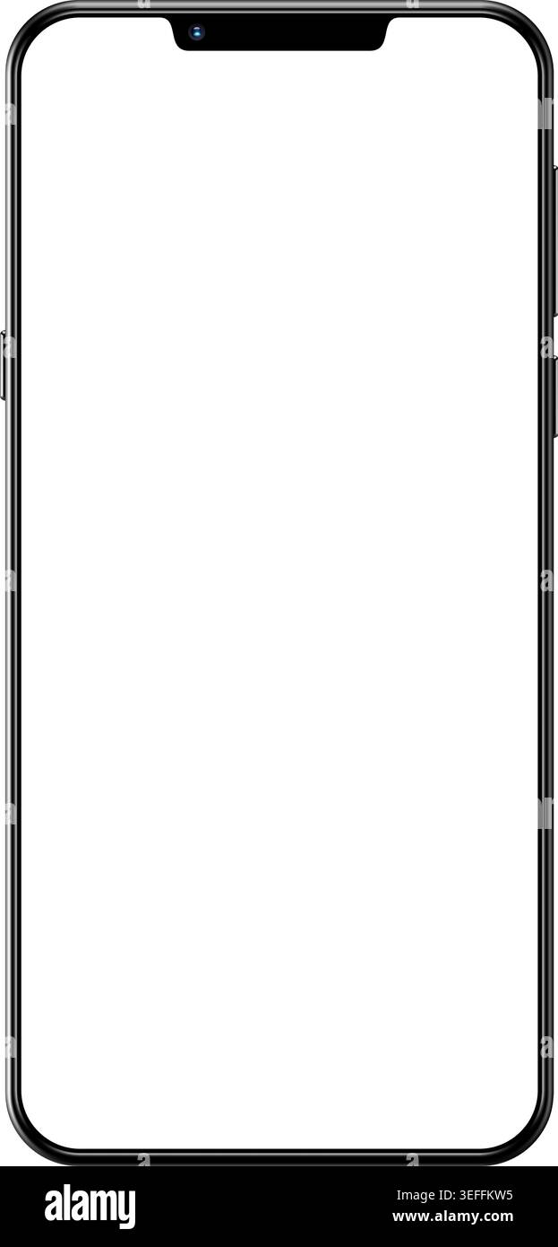Smartphone screen empty frame isolated on transparent background Stock Vector