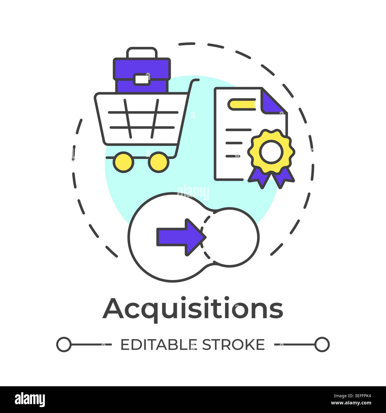 Acquisitions multi color concept icon Stock Vector