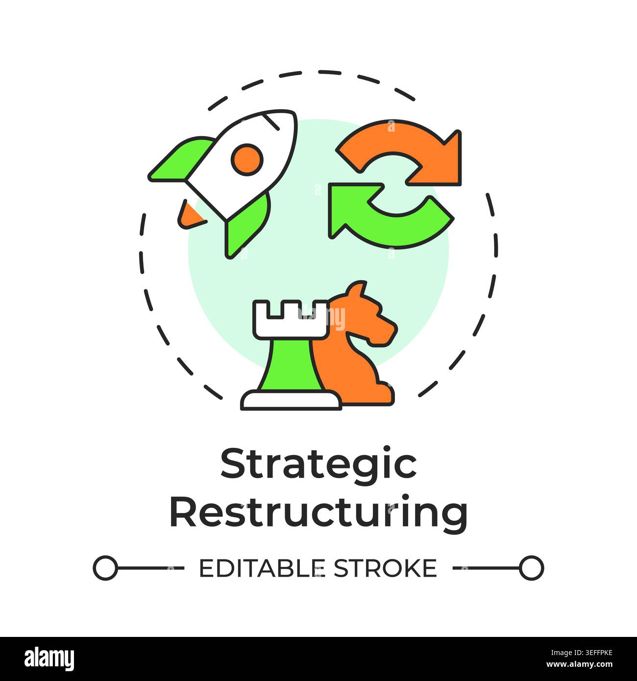 Strategic restructuring multi color concept icon Stock Vector
