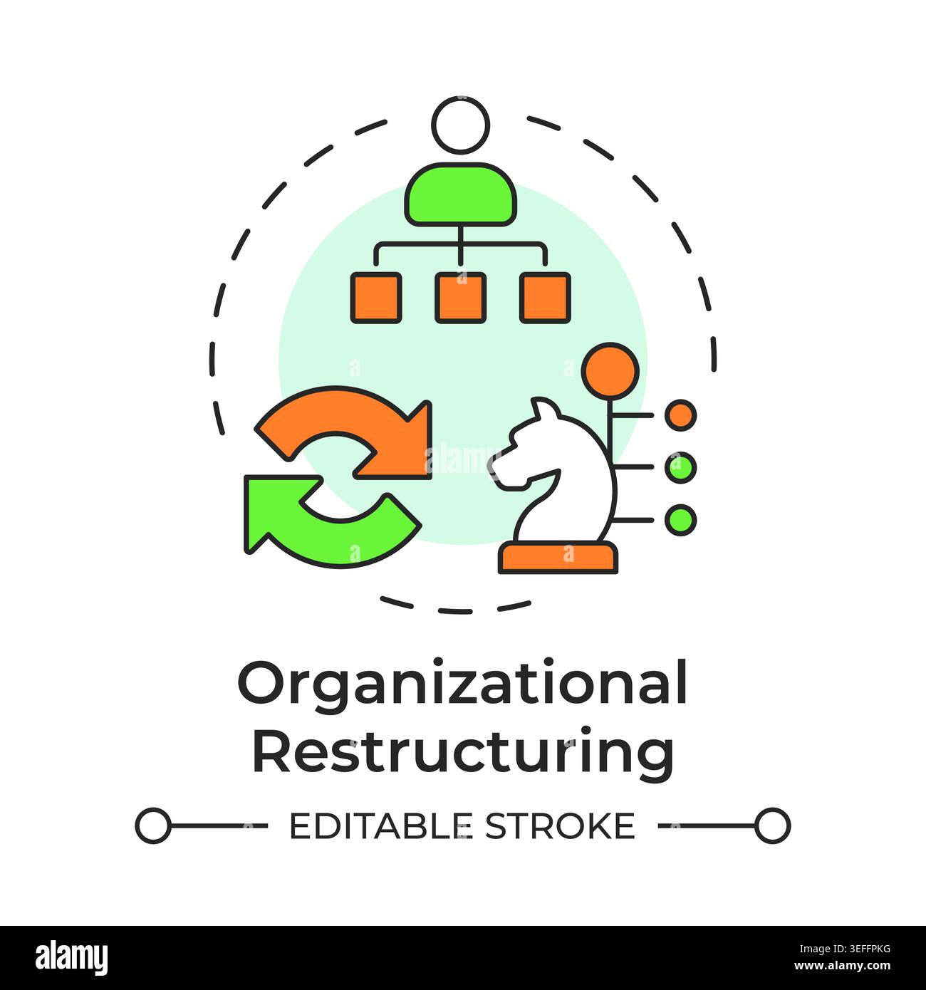Organizational restructuring multi color concept icon Stock Vector