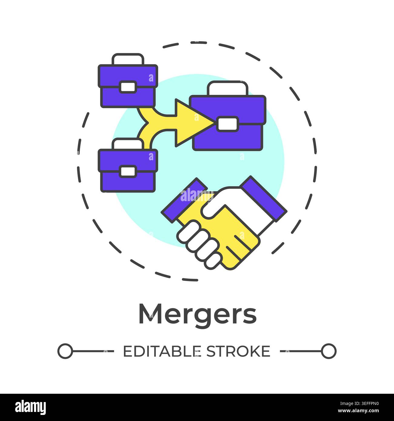 Mergers multi color concept icon Stock Vector