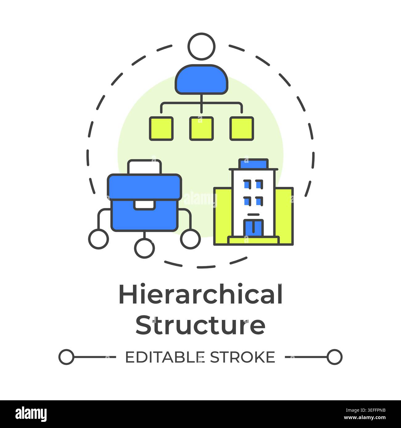Hierarchical structure multi color concept icon Stock Vector