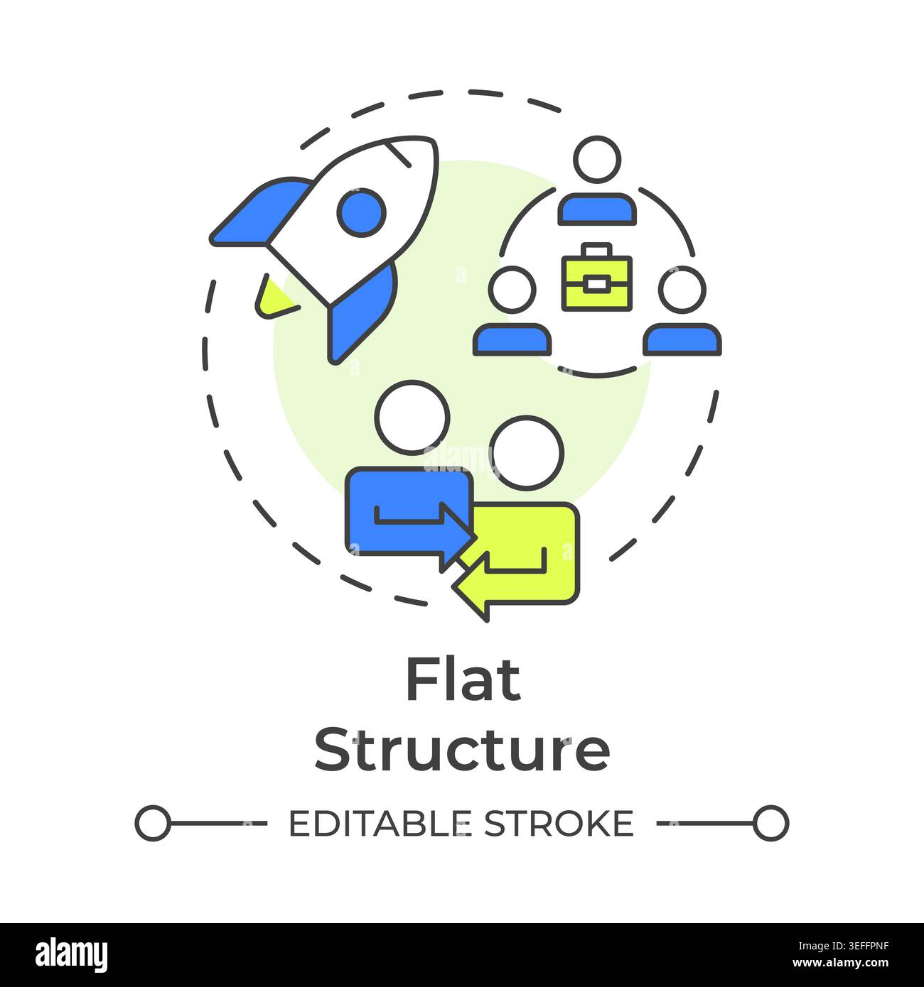 Flat structure multi color concept icon Stock Vector