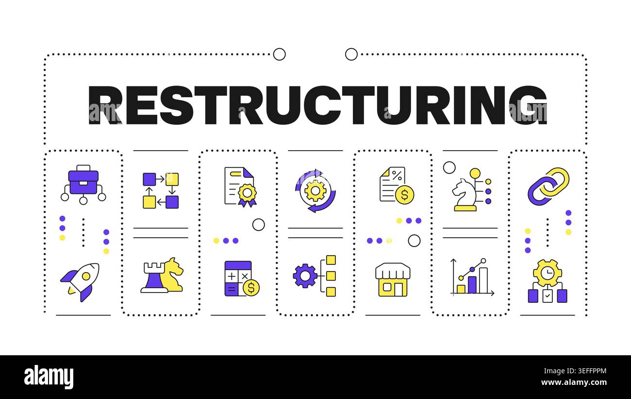 Restructuring word concept isolated on white Stock Vector