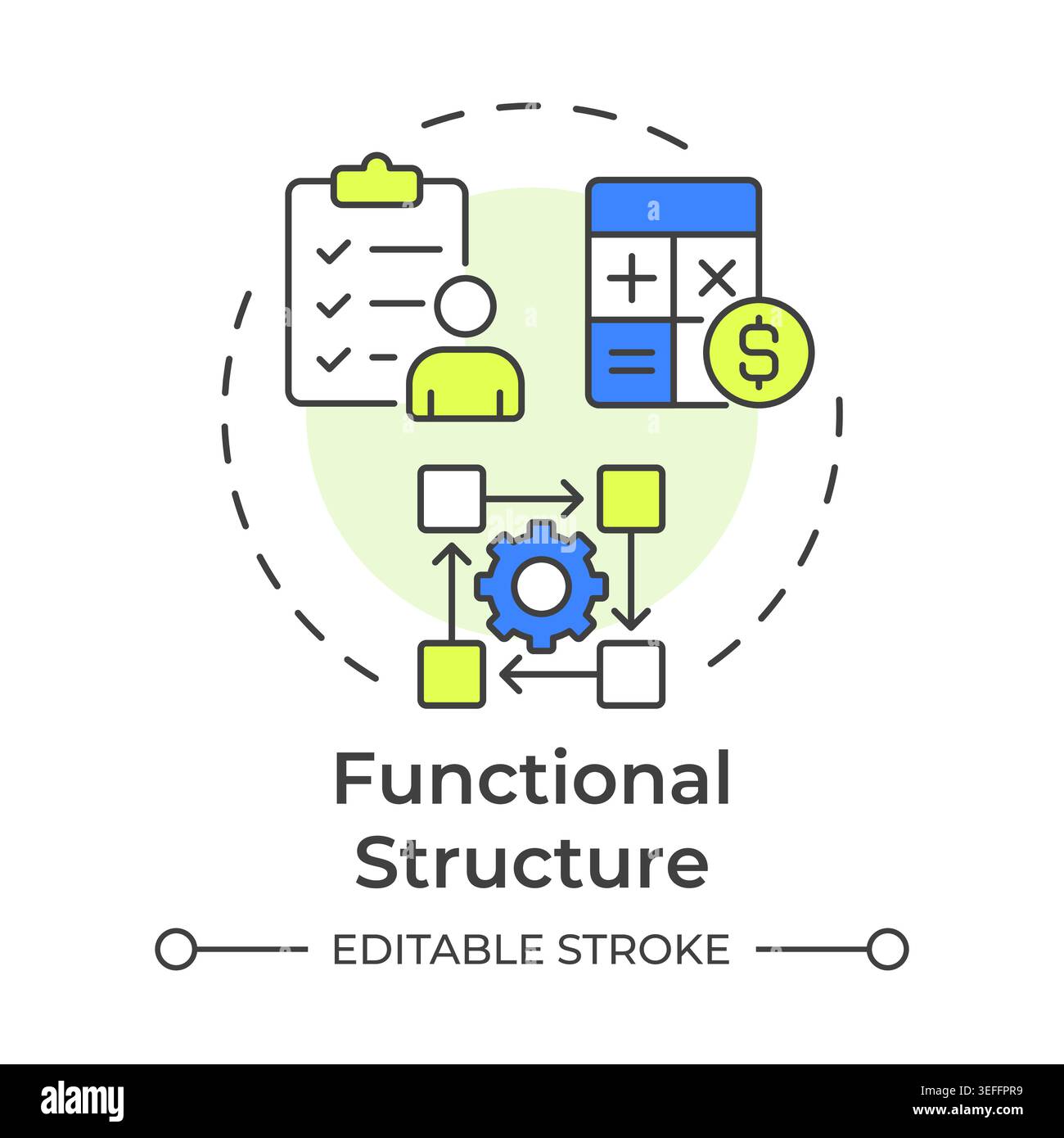 Functional structure multi color concept icon Stock Vector