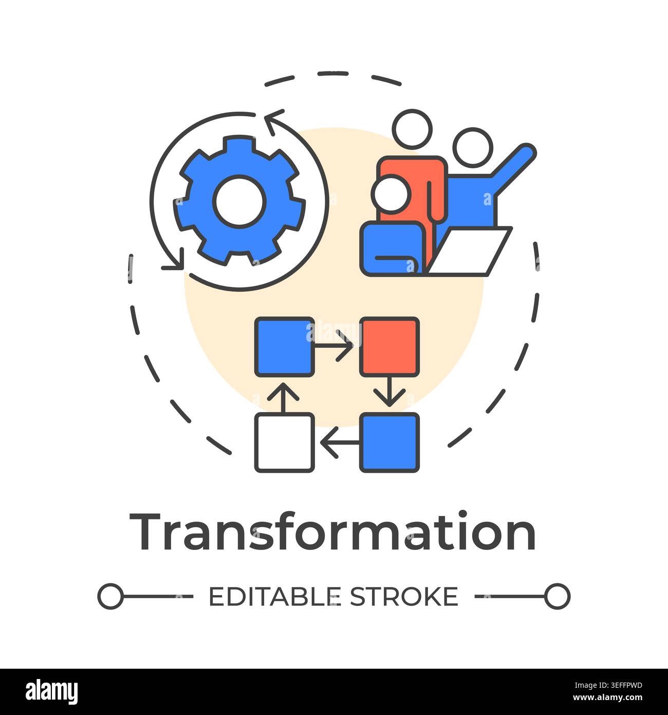 Transformation multi color concept icon Stock Vector