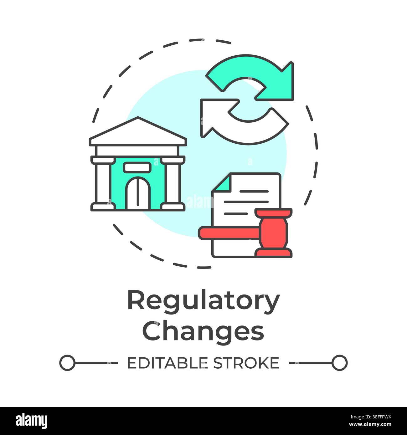 Regulatory changes multi color concept icon Stock Vector