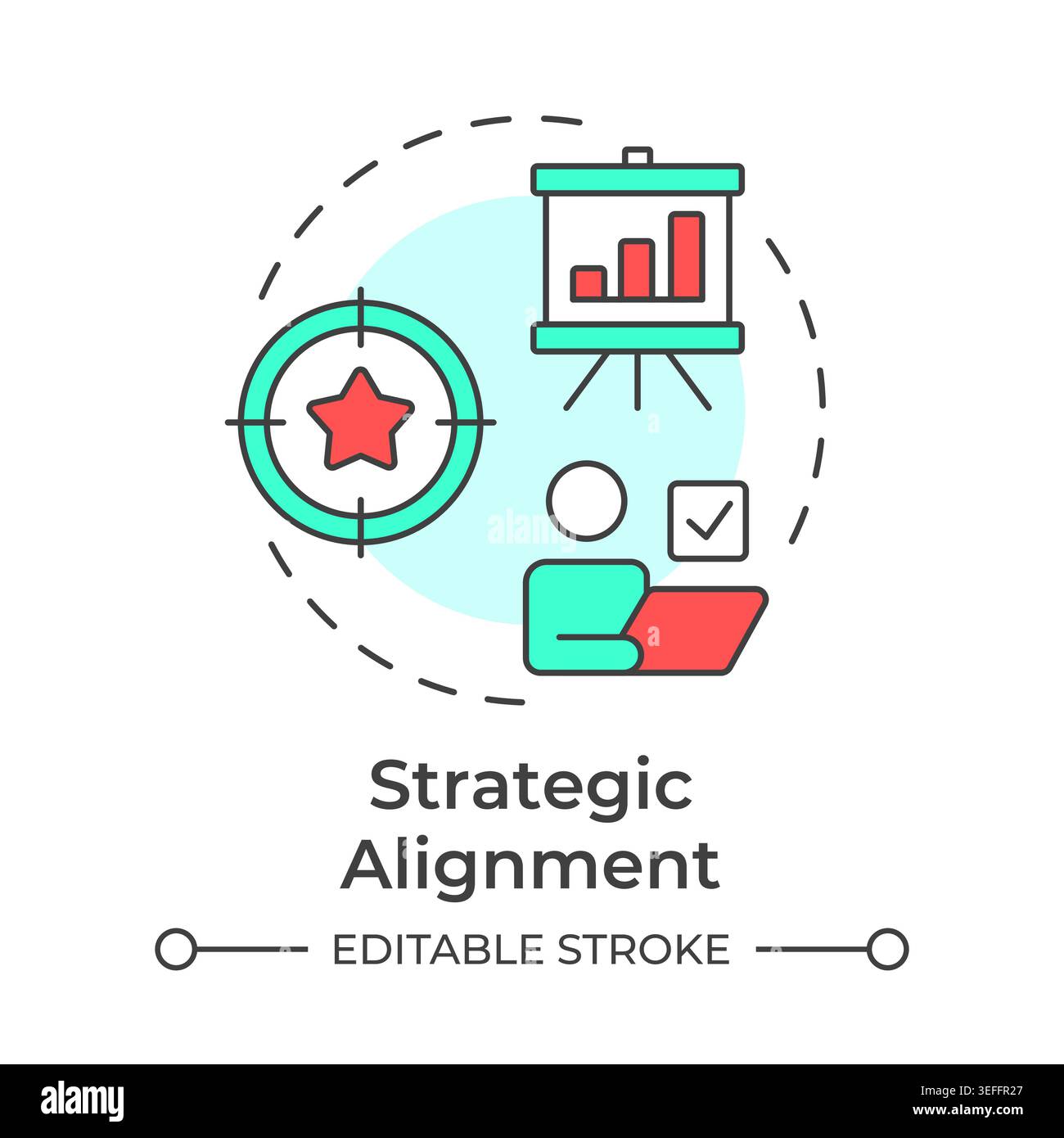 Strategic alignment multi color concept icon Stock Vector